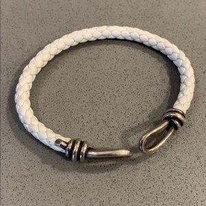 Tiffany Silver & White Leather Bracelet
